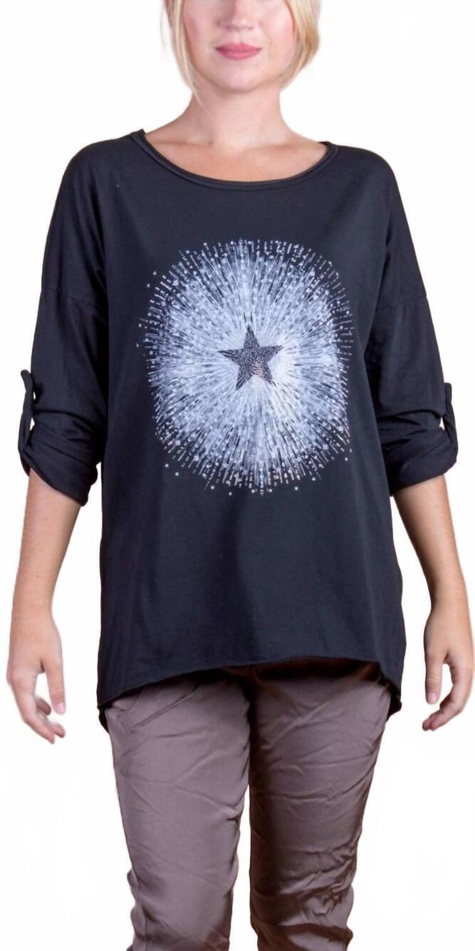 NEW GIGI MODA galassia top in black